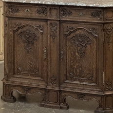 19th Century Belgian Liégeoise Oak Buffet with Saint-Remy Marble Top