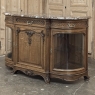 Late 19th Century Liégeois Régence Style Oak Display Buffet with Rouge Griotte Breccia Marble Top