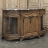 Late 19th Century Liégeois Régence Style Oak Display Buffet with Rouge Griotte Breccia Marble Top