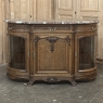 Late 19th Century Liégeois Régence Style Oak Display Buffet with Rouge Griotte Breccia Marble Top