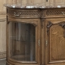 Late 19th Century Liégeois Régence Style Oak Display Buffet with Rouge Griotte Breccia Marble Top