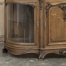 Late 19th Century Liégeois Régence Style Oak Display Buffet with Rouge Griotte Breccia Marble Top