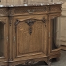 Late 19th Century Liégeois Régence Style Oak Display Buffet with Rouge Griotte Breccia Marble Top