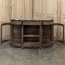 Late 19th Century Liégeois Régence Style Oak Display Buffet with Rouge Griotte Breccia Marble Top