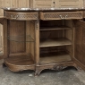 Late 19th Century Liégeois Régence Style Oak Display Buffet with Rouge Griotte Breccia Marble Top