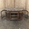 Late 19th Century Liégeois Régence Style Oak Display Buffet with Rouge Griotte Breccia Marble Top