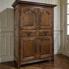 18th Century Rustic French Oak Quatre-Portes Wardrobe ~ Circa 1760s