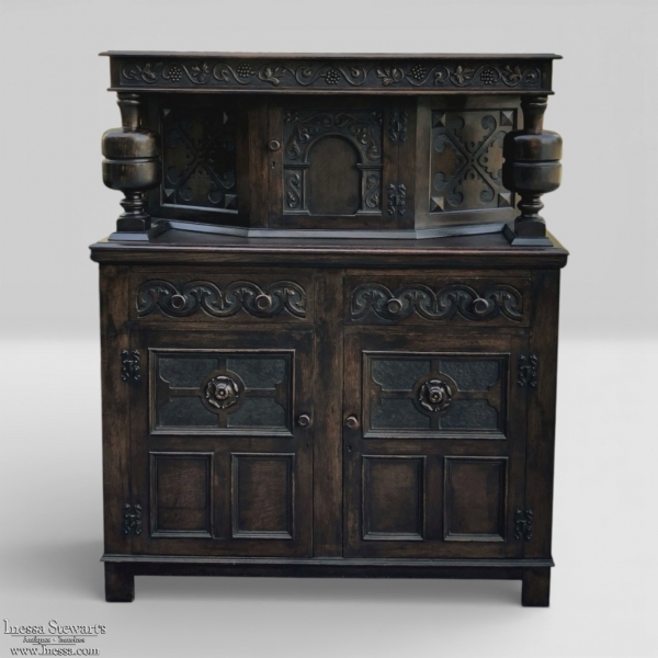 Antique Renaissance Revival Jacobean Style English Buffet