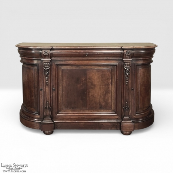 19th Century French Henry II Style Renaissance Revival Walnut Buffet