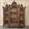 19th Century Italian Rococo Walnut Three-Door Display Bookcase ~ Armoire