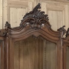 19th Century Italian Rococo Walnut Three-Door Display Bookcase ~ Armoire