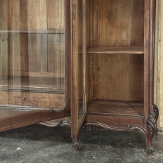 19th Century Italian Rococo Walnut Three-Door Display Bookcase ~ Armoire