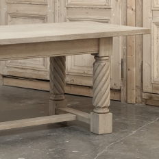 Rustic Mid-Century Trestle Table Crafted of Solid Oak