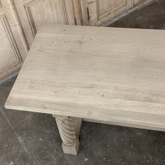 Rustic Mid-Century Trestle Table Crafted of Solid Oak