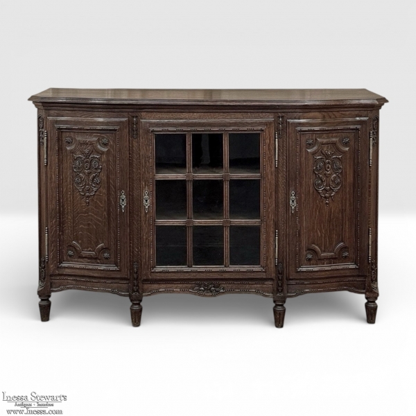 19th Century Louis XIV Li&eacute;geois Style Oak Display Buffet ~ Credenza