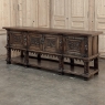 Grand French Gothic Revival Oak Raised Buffet ~ Credenza