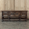 Grand French Gothic Revival Oak Raised Buffet ~ Credenza