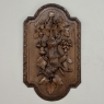 Pair 19th Century Country French Hunt Style Hand-Carved Oak Plaques