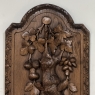 Pair 19th Century Country French Hunt Style Hand-Carved Oak Plaques