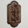 Pair 19th Century Country French Hunt Style Hand-Carved Oak Plaques