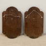 Pair 19th Century Country French Hunt Style Hand-Carved Oak Plaques