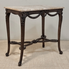 19th Century Belgian Louis XVI Transitional Walnut Marble-Top Table