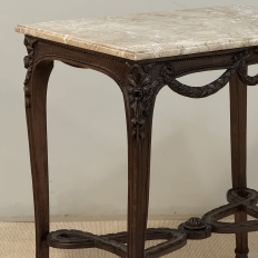 19th Century Belgian Louis XVI Transitional Walnut Marble-Top Table