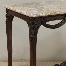 19th Century Belgian Louis XVI Transitional Walnut Marble-Top Table