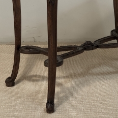 19th Century Belgian Louis XVI Transitional Walnut Marble-Top Table