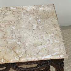 19th Century Belgian Louis XVI Transitional Walnut Marble-Top Table