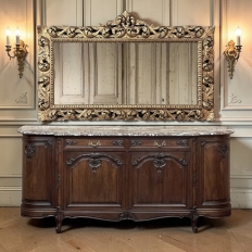 Grand Mid-Century Italian Baroque Pierced Giltwood Mirror