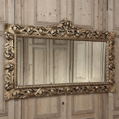 Grand Mid-Century Italian Baroque Pierced Giltwood Mirror