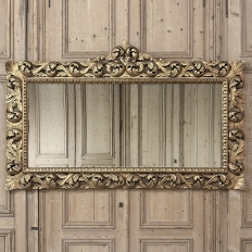 Grand Mid-Century Italian Baroque Pierced Giltwood Mirror