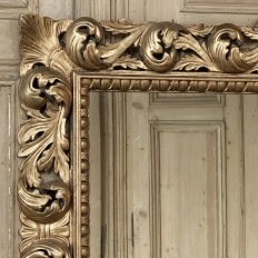 Grand Mid-Century Italian Baroque Pierced Giltwood Mirror