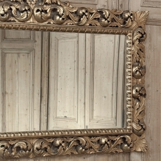 Grand Mid-Century Italian Baroque Pierced Giltwood Mirror
