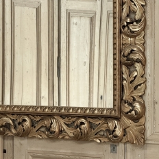 Grand Mid-Century Italian Baroque Pierced Giltwood Mirror
