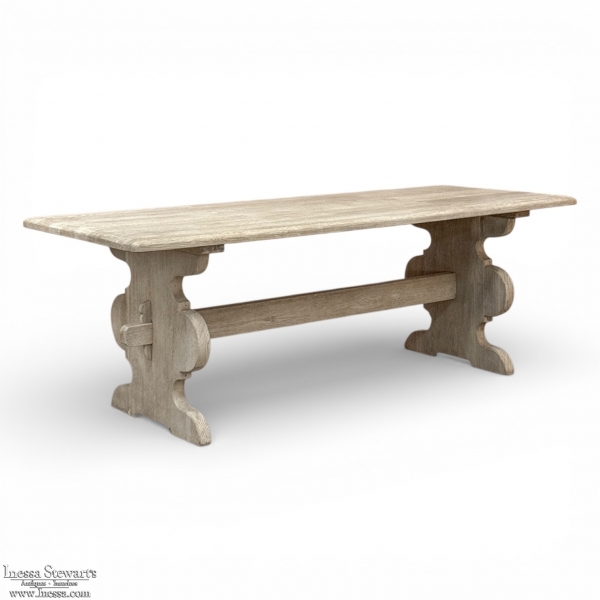 Rustic Country French Solid Stripped Oak Dining Table