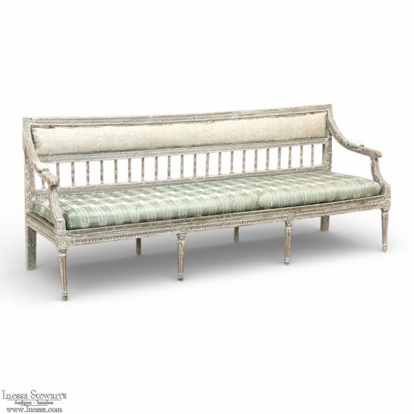 18th Century Gustavian Period Bench with Original Scraped Finish