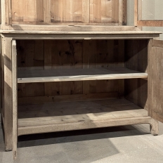 Pair of Monumental Stripped Gothic Revival Solid Oak Display Bookcases