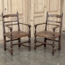 Set of Ten Country French Oak Dining Chairs in the Louis XIII Style, includes 2 Armchairs