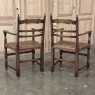 Set of Ten Country French Oak Dining Chairs in the Louis XIII Style, includes 2 Armchairs