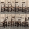 Set of Ten Country French Oak Dining Chairs in the Louis XIII Style, includes 2 Armchairs