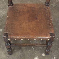 Set of Ten Country French Oak Dining Chairs in the Louis XIII Style, includes 2 Armchairs