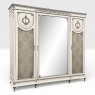 Antique Italian Neoclassical Painted Triple Armoire