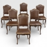 Set of Six Antique French Louis XIV Walnut Dining Chairs