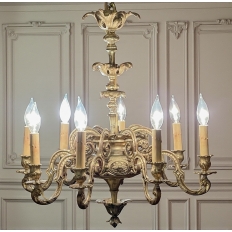 Antique French Louis XIV Bronze Chandelier