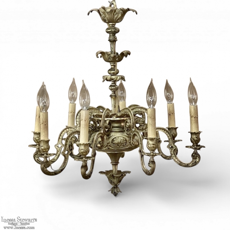 Antique French Louis XIV Bronze Chandelier