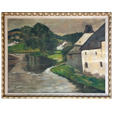 Antique Framed Oil Painting on Canvas by Leon De Frecheux (1884-1944)