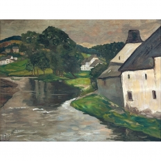 Antique Framed Oil Painting on Canvas by Leon De Frecheux (1884-1944)