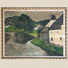 Antique Framed Oil Painting on Canvas by Leon De Frecheux (1884-1944)
